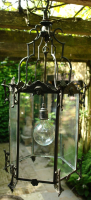 A bronze outdoor lantern