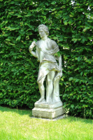 18de eeuws Frans marmeren tuinbeeld van Flora