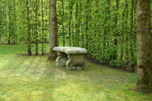 19de eeuwse in steen gekapte tuinbank