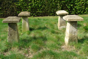 Duplicaat van 3  18de eeuwse kalksteen staddle stones