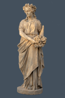 A mid 19th century terracotta statue of Flora